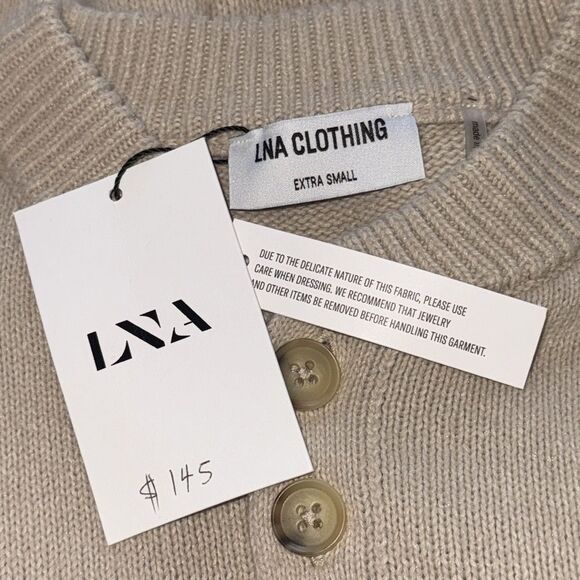 NWT LNA CLOTHING Baylee Henley Sweater Tan XS - Picture 11 of 13